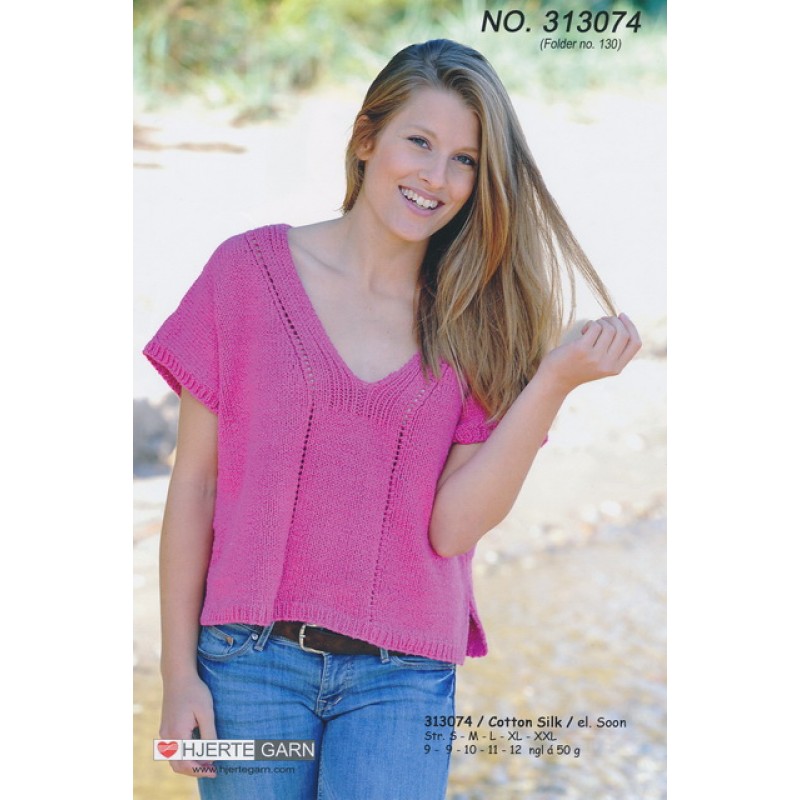 313074 Bluse m/v-hals