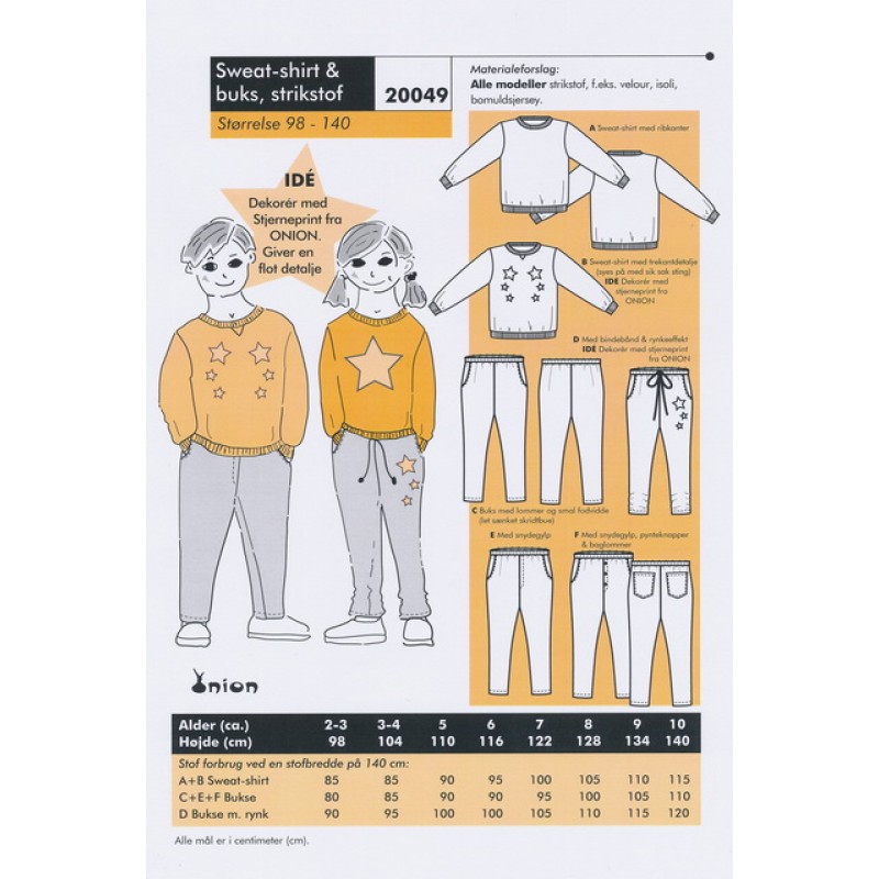 Onion 20049 -Sweat-shirt & buks, strikstof