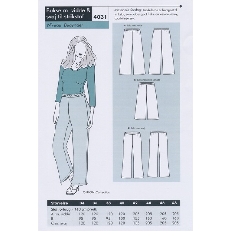 Onion 4031 Buks m/vidde & svaj til strikstof