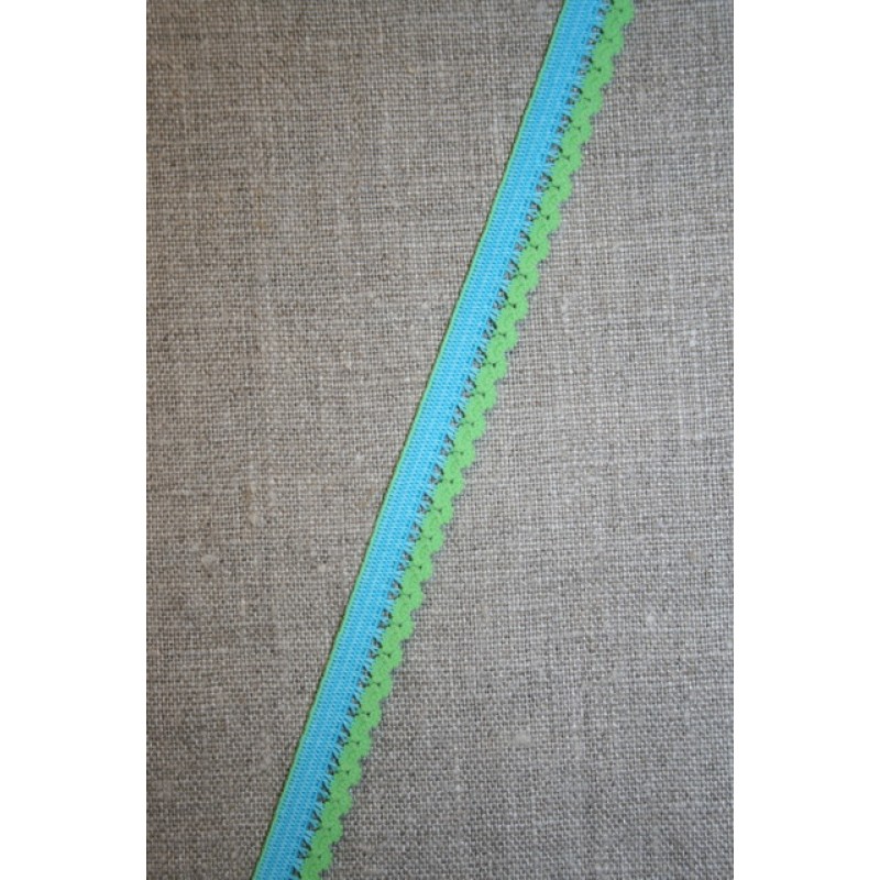 Kantelastik 2-farvet turkis - lime