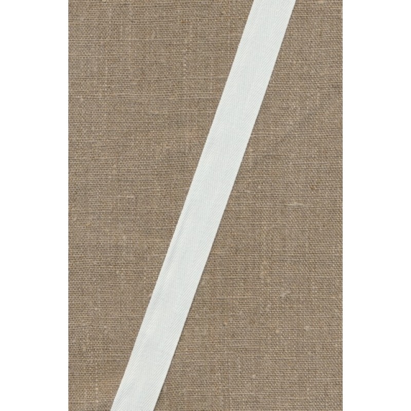 Bomuldsbånd - Gjordbånd sildebensvævet i hvid, 20 mm.