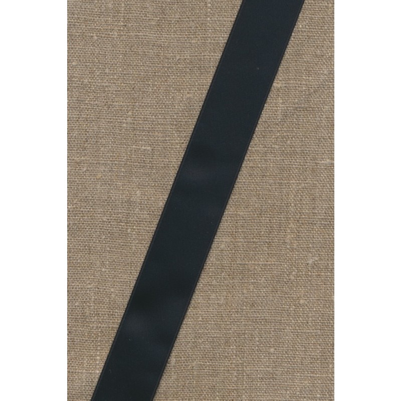 Satinbånd sort 25 mm.