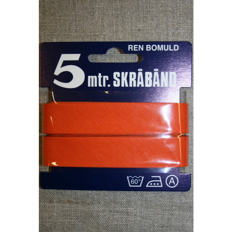 5 meter bomulds-skråbånd, støvet orange