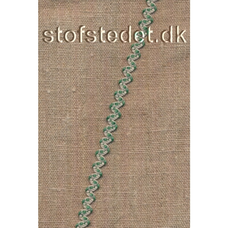 Zig-zag bånd i hør og grøn