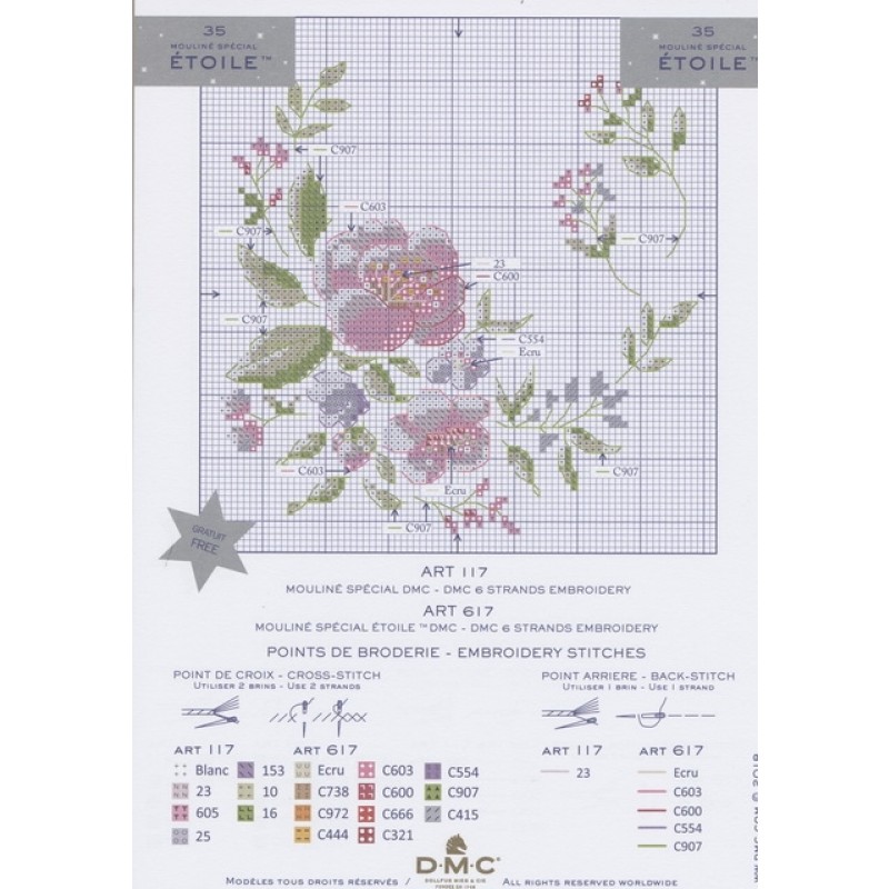 Gratis Broderimønster - Med Blomster
