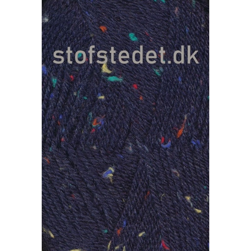 Deco mørkeblå med farvede nister | Hjertegarn