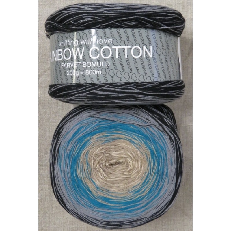 Rainbow Cotton 100% bomuld i sort grå petrol beige
