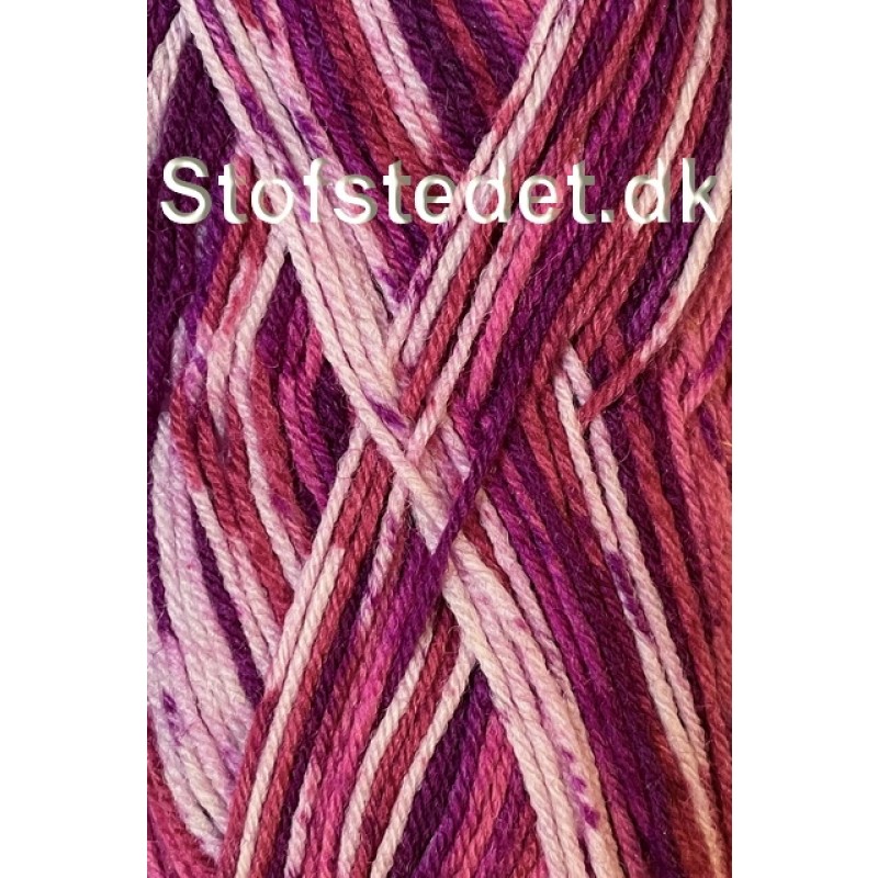 Strømpegarn Sokkengaren fv.04 i cerisse, pink, lilla