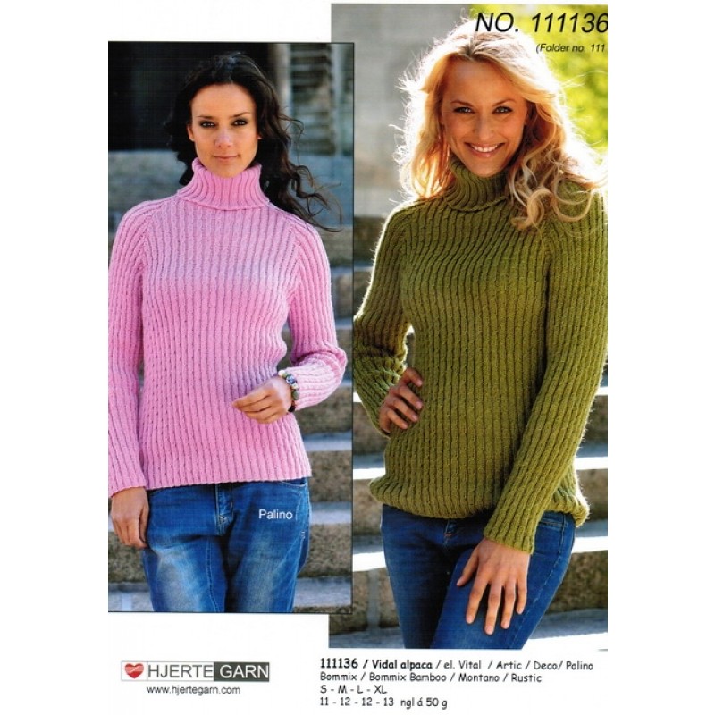 111136 Sweater i rib m/forskudte snoninger