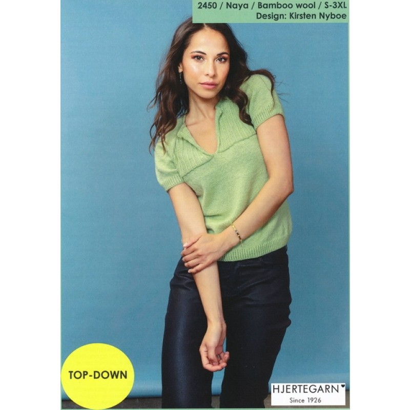 2450 Naya - Kortærmet bluset i Bamboo wool | Hjertegarn