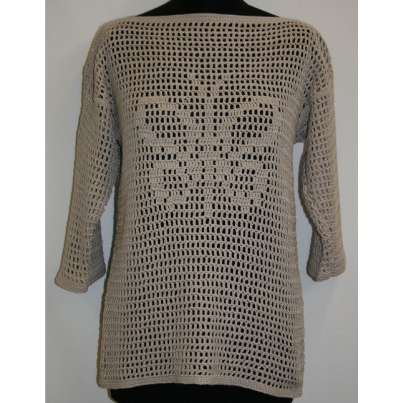 Bluse model Carmen hæklet i Alicante / Arezzo Lin