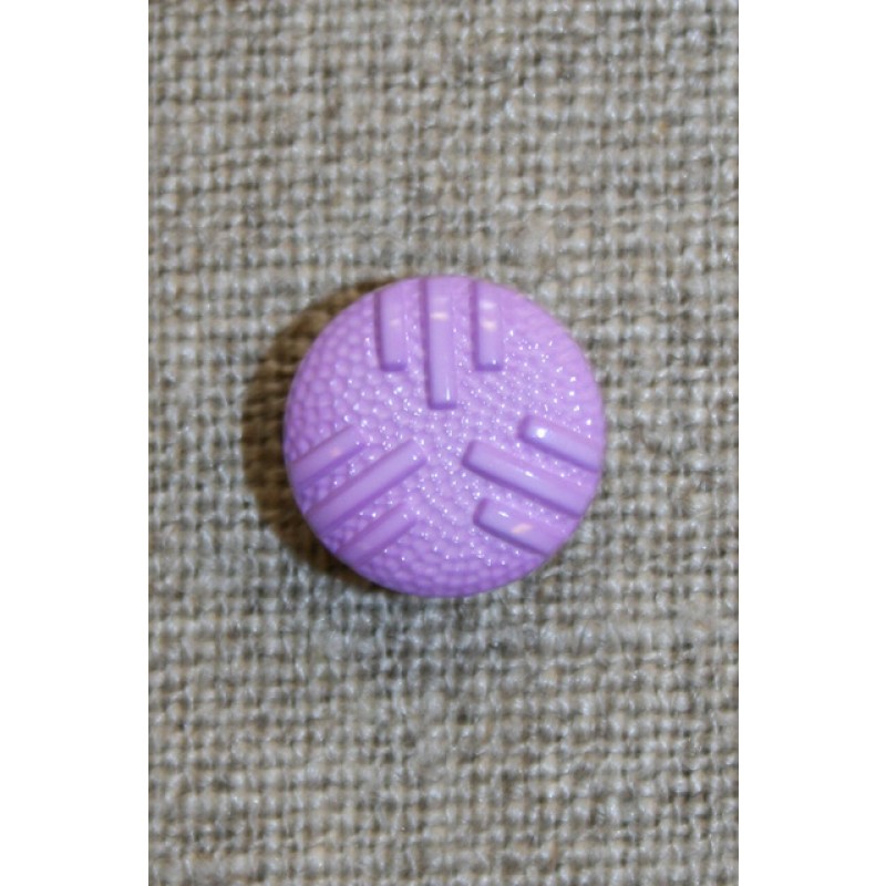 Lyselilla knap m/streger, 13 mm.