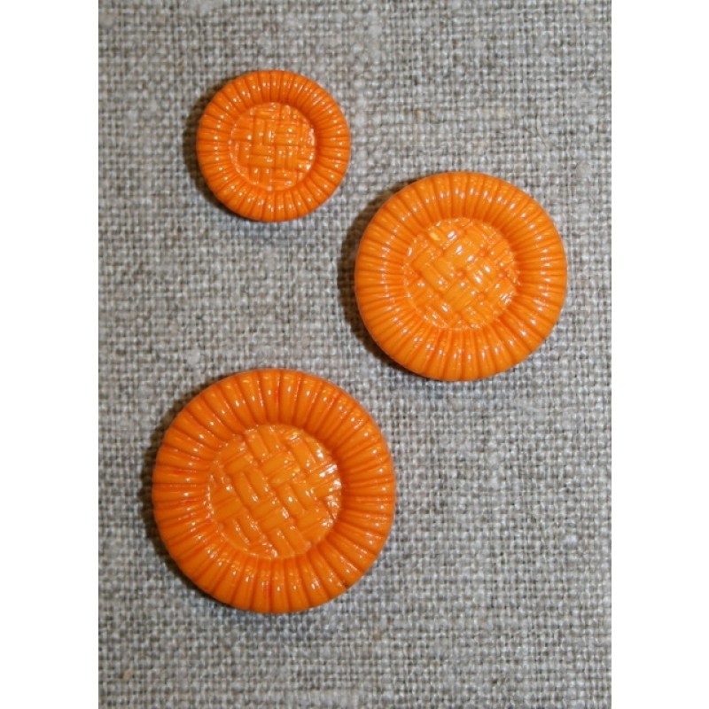 Knap m/fletmønster i 3 str, orange