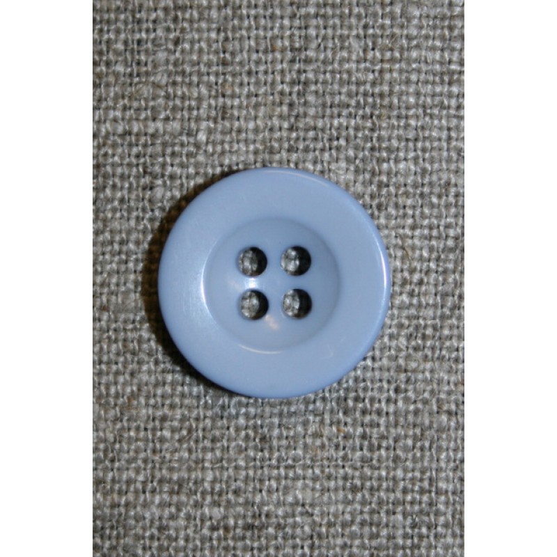 Lyseblå 4-huls knap, 18 mm.