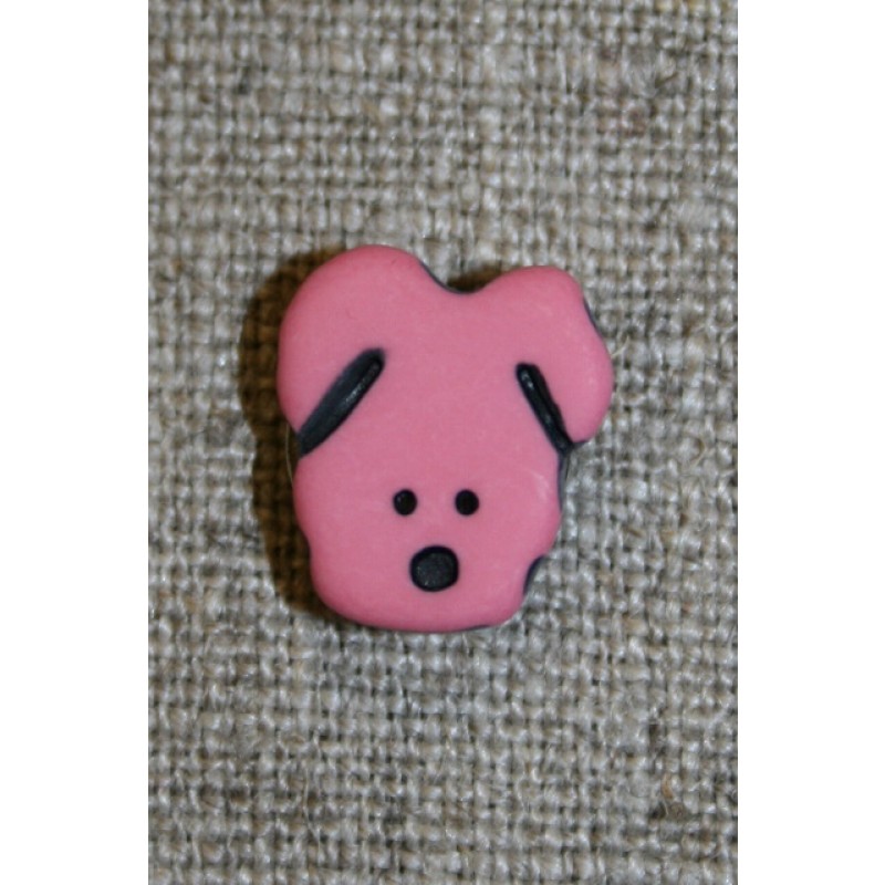 Knap m/hundehoved, rosa