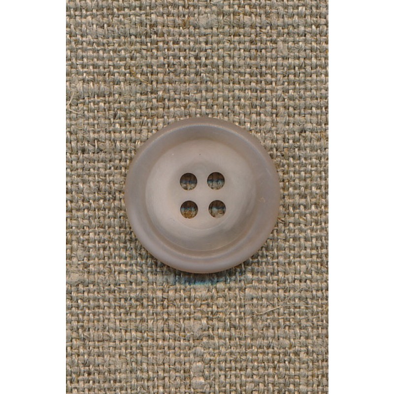 4-huls knap sand/klar, 20 mm.