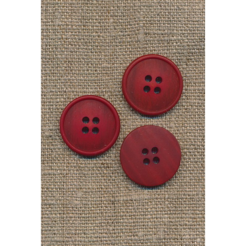 4-huls knap meleret rød 20 mm.