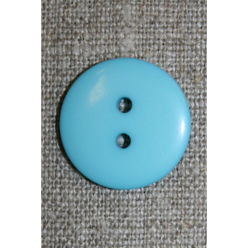 2-huls knap lys turkis, 20 mm.