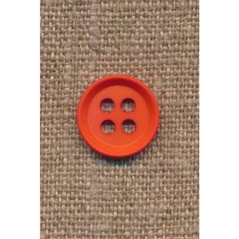 4-huls knap i orange 15 mm.