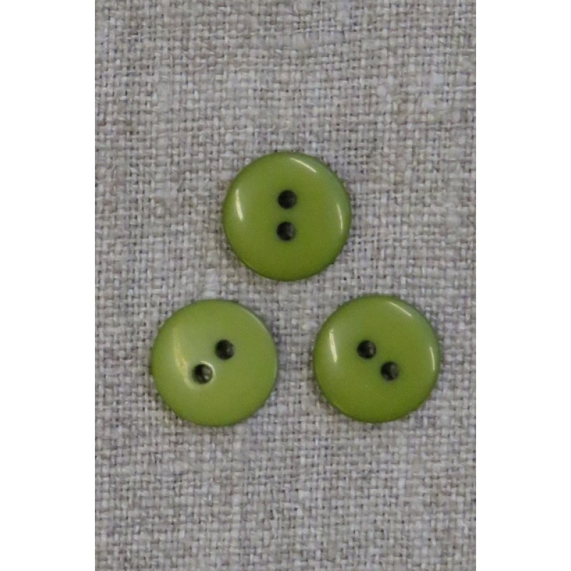 2-huls knap i lime-grøn 13 mm.