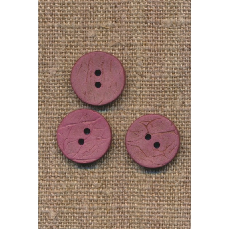 Kokos knap i mørk rosa 15 mm.