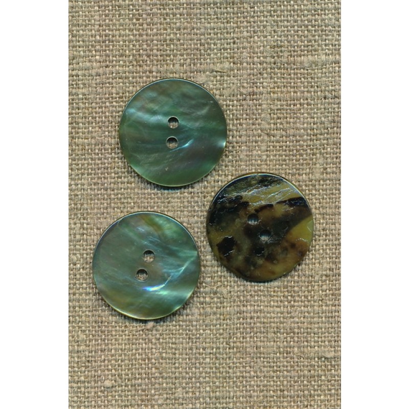Perlemors-knap lys grøn 23 mm.