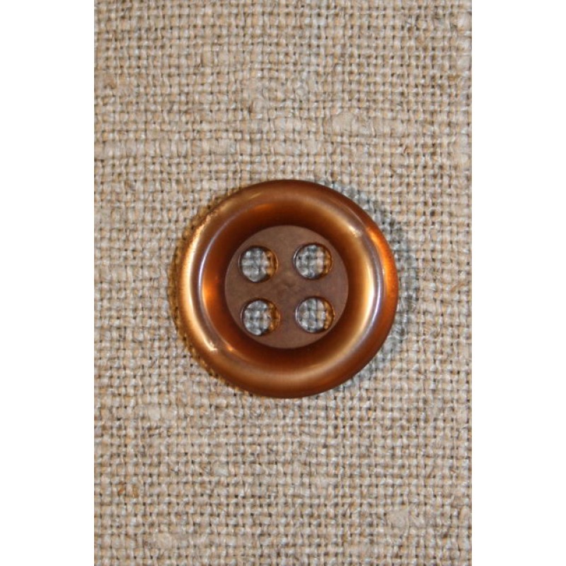 Gylden 4-huls knap, 16 mm