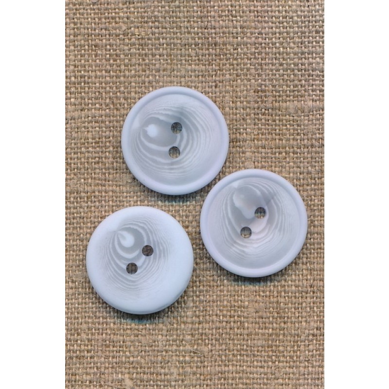 Lyseblå meleret 2-huls knap 22 mm.