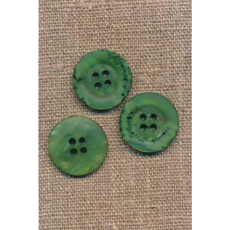 4-huls knap krakeleret grøn 20 mm.