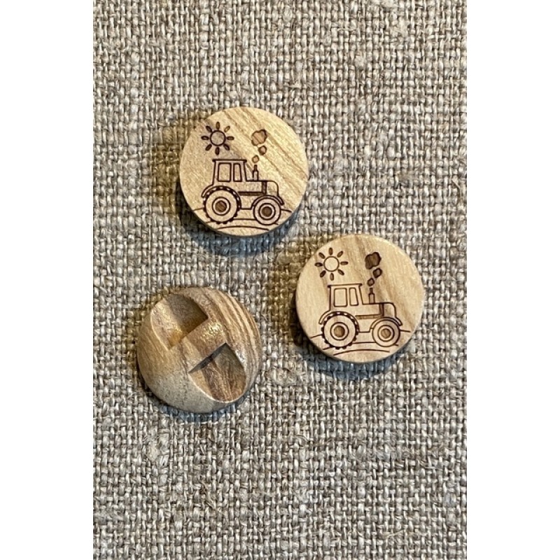 Lys træknap med traktor, 15 mm.