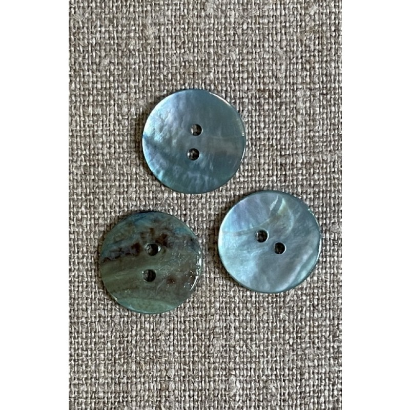 Perlemors-knap aqua, 18 mm.