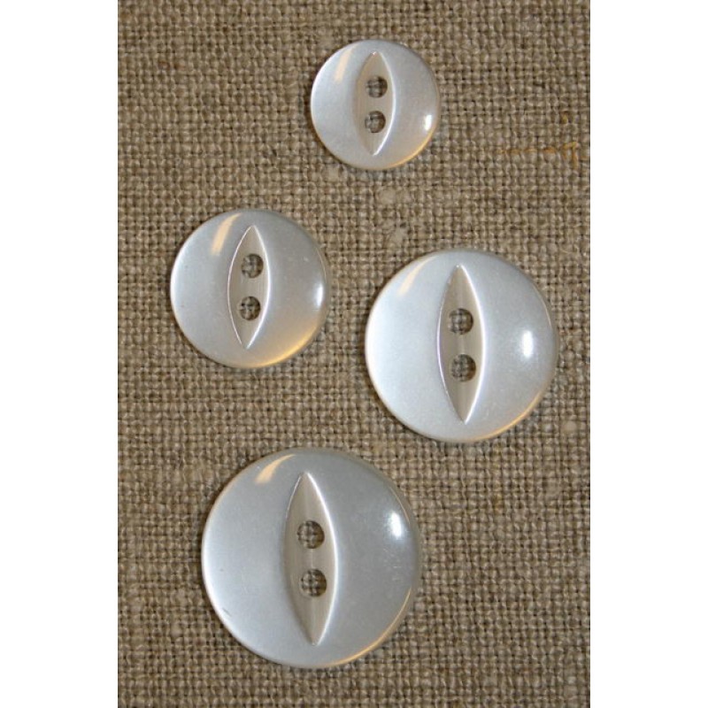 Blank 2-huls knap hvid 19 mm.