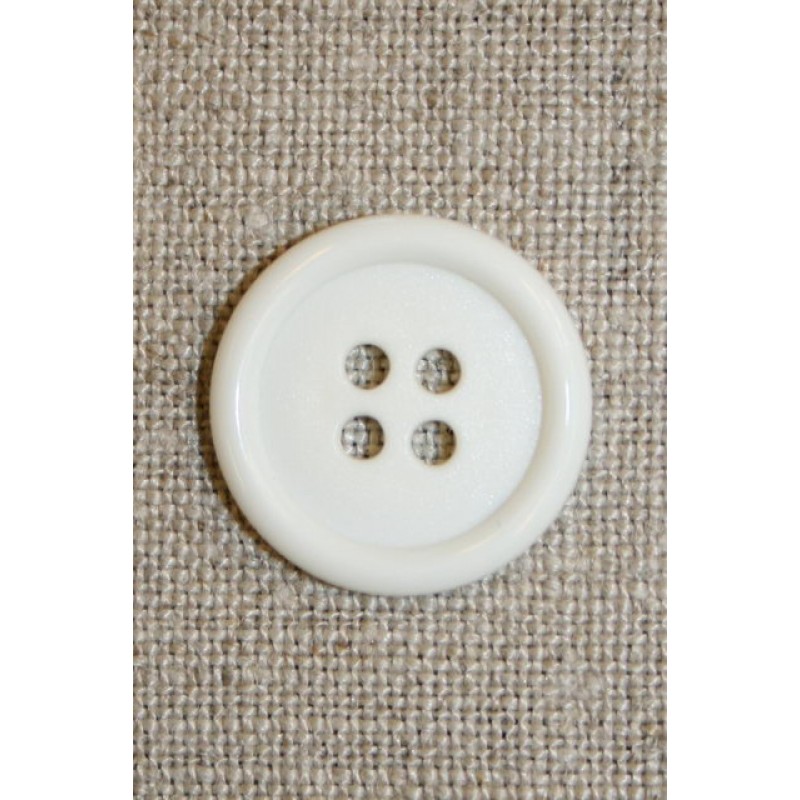 Hvid 4-huls knap 20 mm.