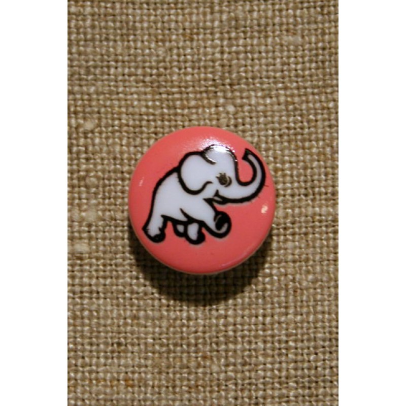 Knap m/elefant, lyserød