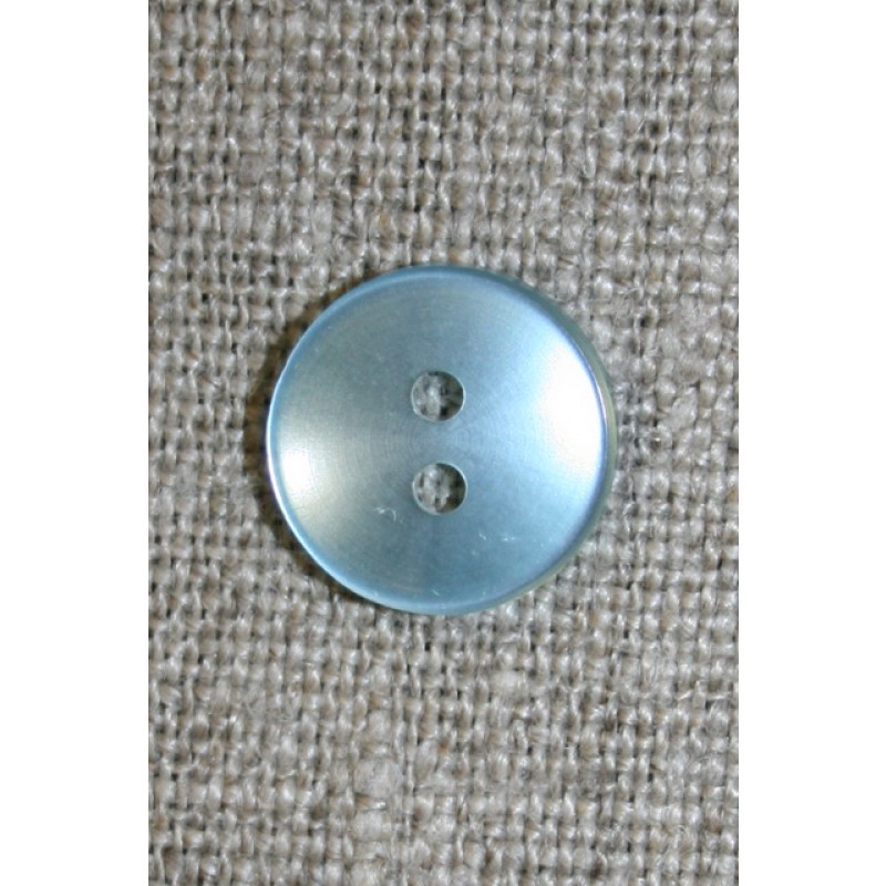 Lys turkis 2-huls knap, 12 mm.