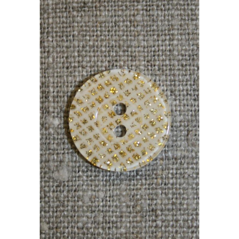 Knap off-white m/guld glimmer