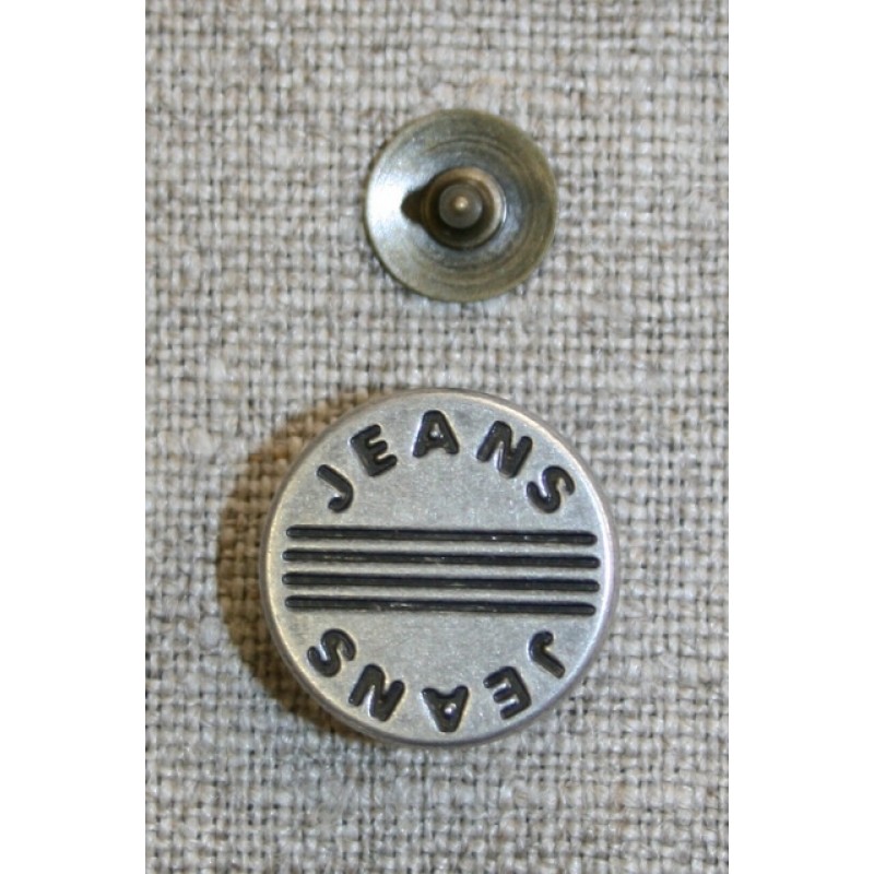 Patent knap gl.sølv "jeans"