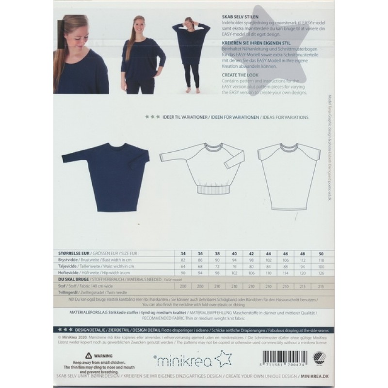 70047 Minikrea loose fit jersey kjole