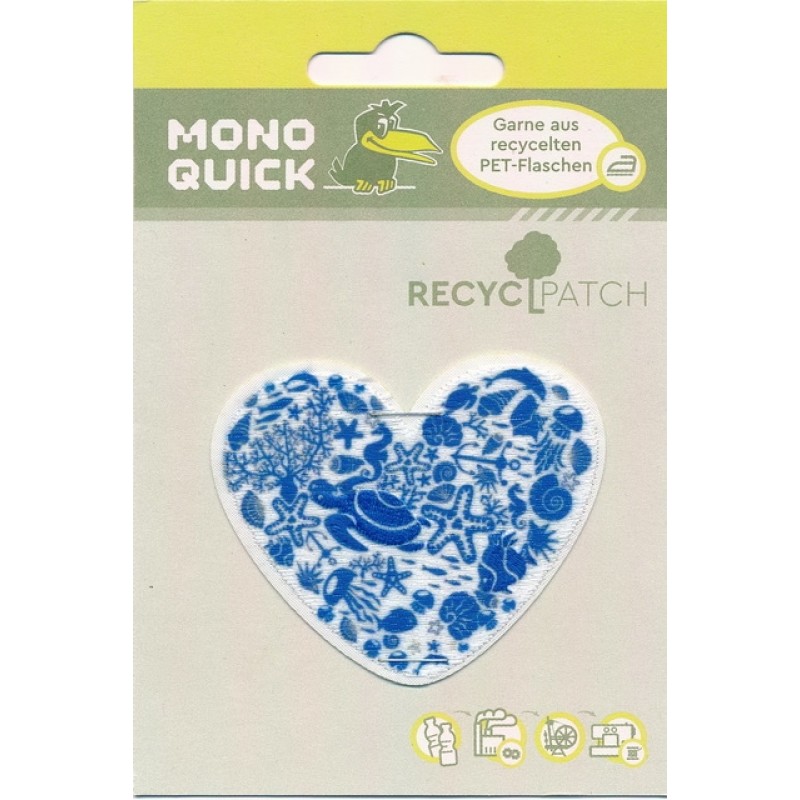 Recycled - Motiv hjerte med hav skildpadde