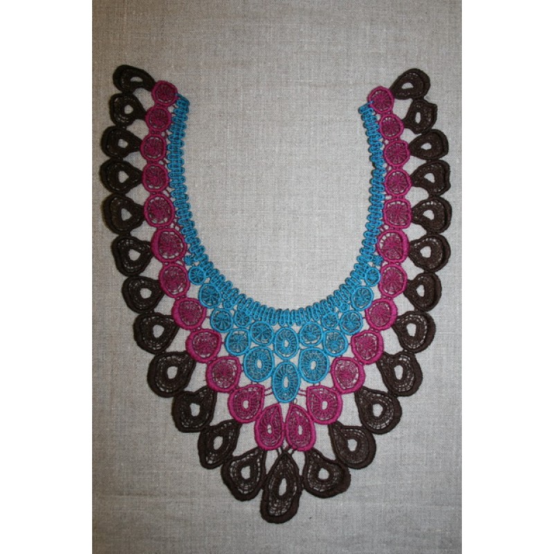 Besætning mørkebrun/cerisse/petrol