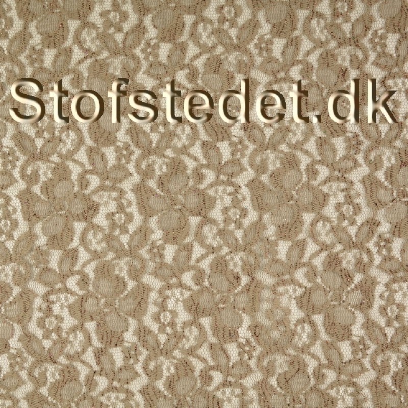 Fast blonde med blomster og let glimmer i beige