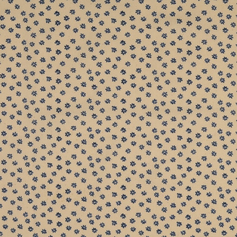 100% bomuld i offwhite med lille denimblå blomst