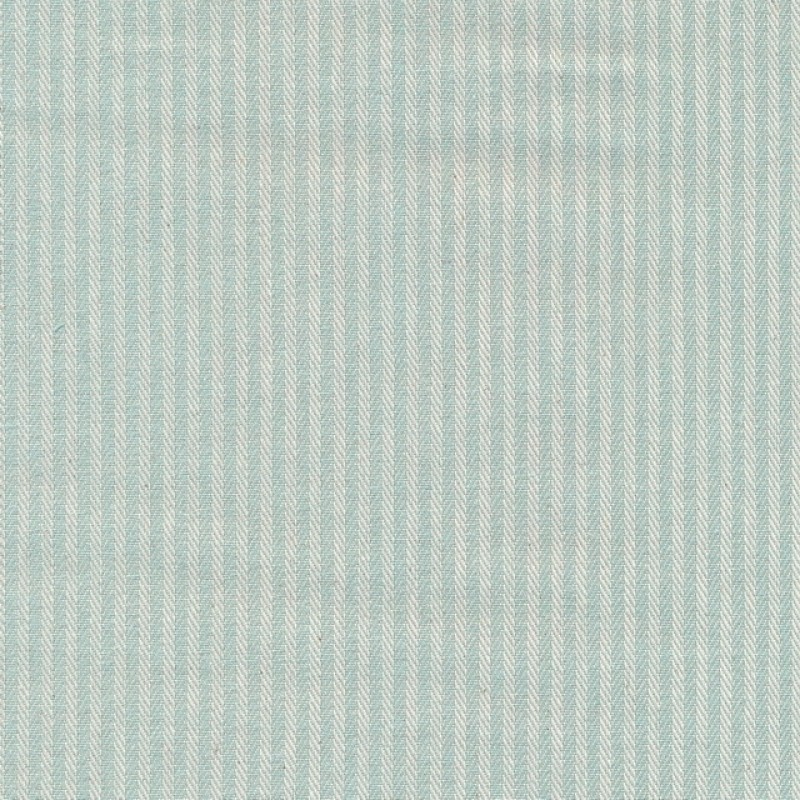 Kraftig bomuld/polyester i stribet sildeben i off-white og lys aqua