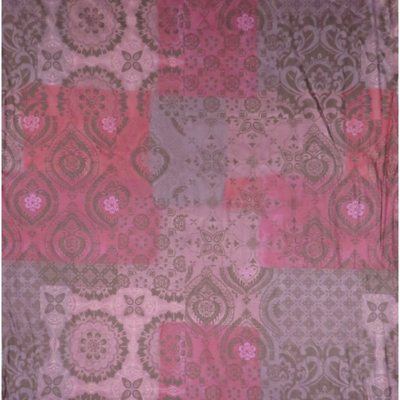 Rest Bomuldsjersey i 100% merceriseret bomuld i lyng-vinrød med mønster i firkantet, 85 cm.