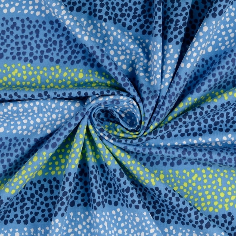 Jerseyibomuldmedstriberogprikkerpletteridenimmrkeblhvid-022