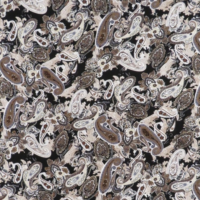 Rest Jersey i Viscose med sjalsmønster i sort brun beige, 39-47 cm.