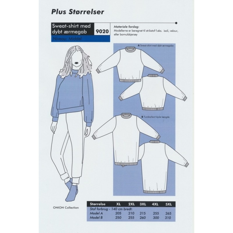 Onion 9020 Sweat-shirt med dybt ærmegab