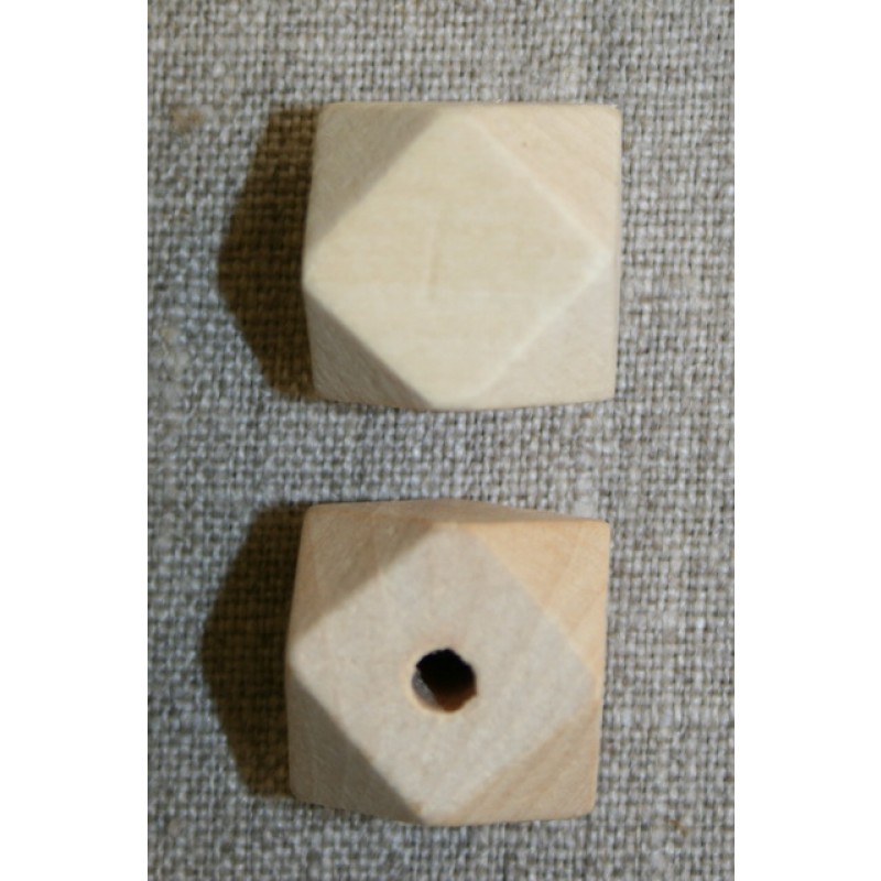 Træperle natur fazet 20 mm.