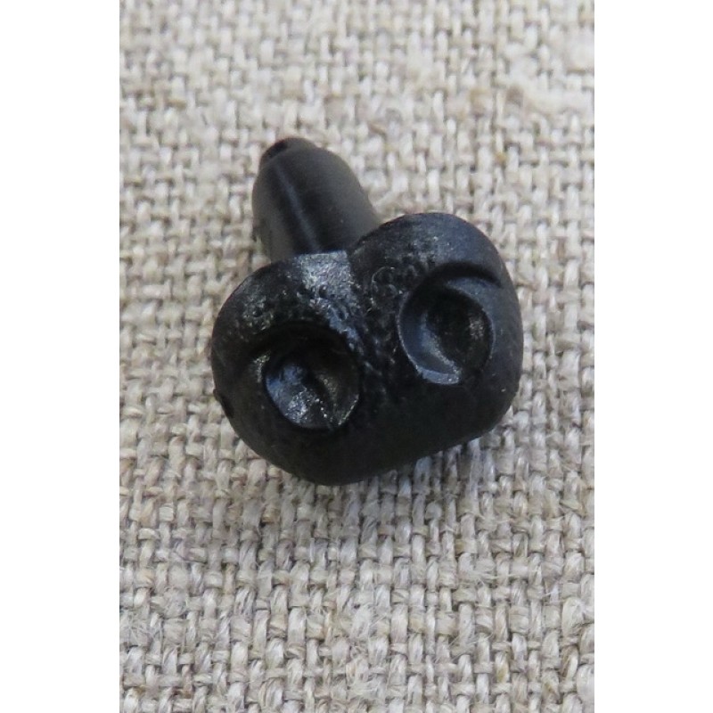 Bamse-/ Dyrenæse m/låsering 12 mm. sort