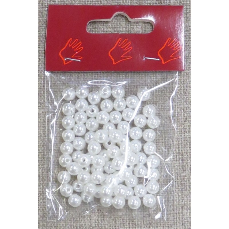 Voksperler 6 mm. i hvid